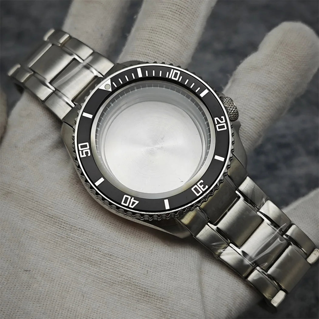 42mm Watch Case+ Strap Set SKX007 Case with Chapter Ring Sapphire for NH35 NH36