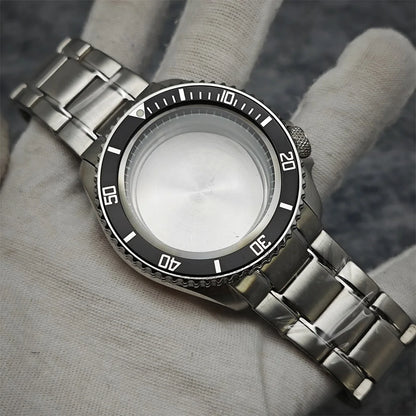 42mm Watch Case+ Strap Set SKX007 Case with Chapter Ring Sapphire for NH35 NH36