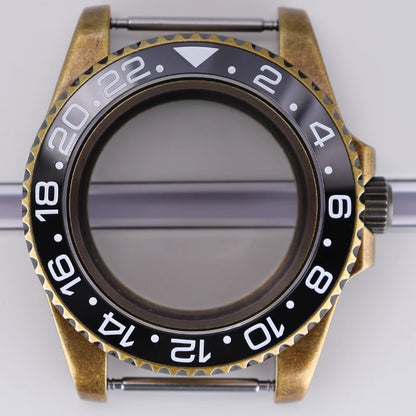 40mm Bronze SUB Watch Case Bezel For NH35/36 GMT NH34/38 4R36 Sapphire Crystal