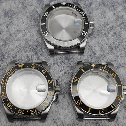 40mm SUB GMT Steel Watch Case for 2813/8215/2836/3804/8200 with Sapphire Glass