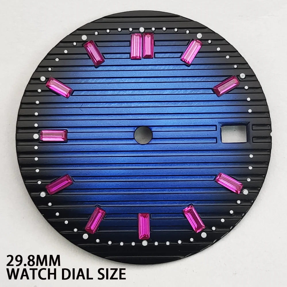 29.8MM Watch Dial Gradient Color Diamond  Modified Diving for NH35 NH36 Movement