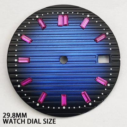 29.8MM Watch Dial Gradient Color Diamond  Modified Diving for NH35 NH36 Movement