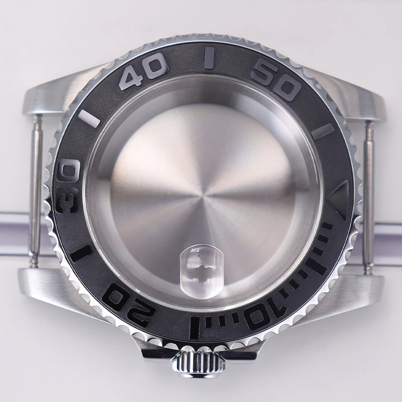 40mm Watch Cases Rubber Strap Sapphire For NH34/35/36/70 4R36 Miyota8215 Eta2824