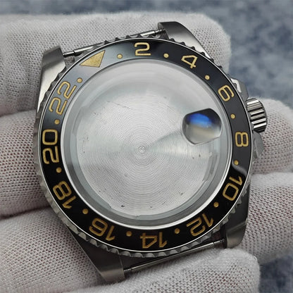 40mm SUB GMT Steel Watch Case for 2813/8215/2836/3804/8200 with Sapphire Glass