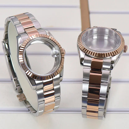 36/39mmwatch Case Strap Kit Set Sapphire Crystal For NH35/36/34 NH72 Miyota 8215