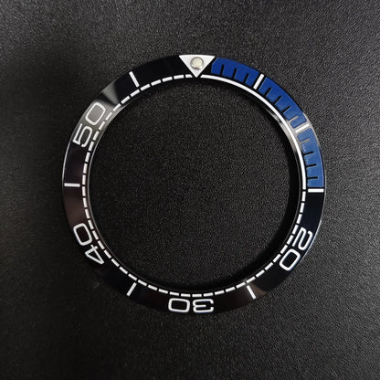 Sloping 41.5x32.8mm ceramic bezel GMT diving watch insert, durable replacement for men's watches.