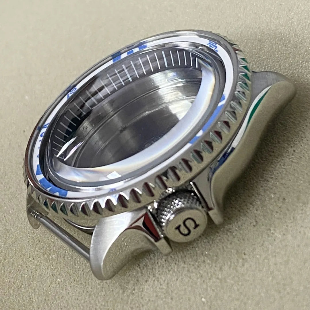 41.5MM Watch Case with Black Chapter Ring+Bezel SKX007 Set for NH35/NH36/4R