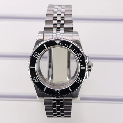 40mm Watch Case Steel For Nh36 Nh35 4R36 Eta2824 Miyota 8215 Ceramic Bezel