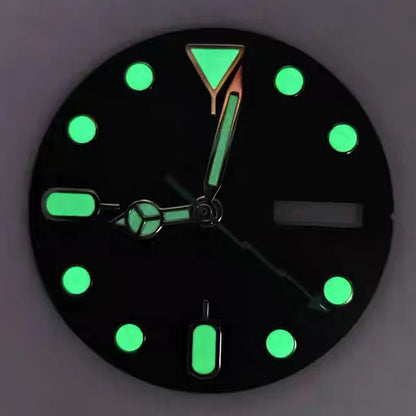28.5mm Luminous Dual Calendar Sunburst Watch Dial with Lightning Hands Fit NH36