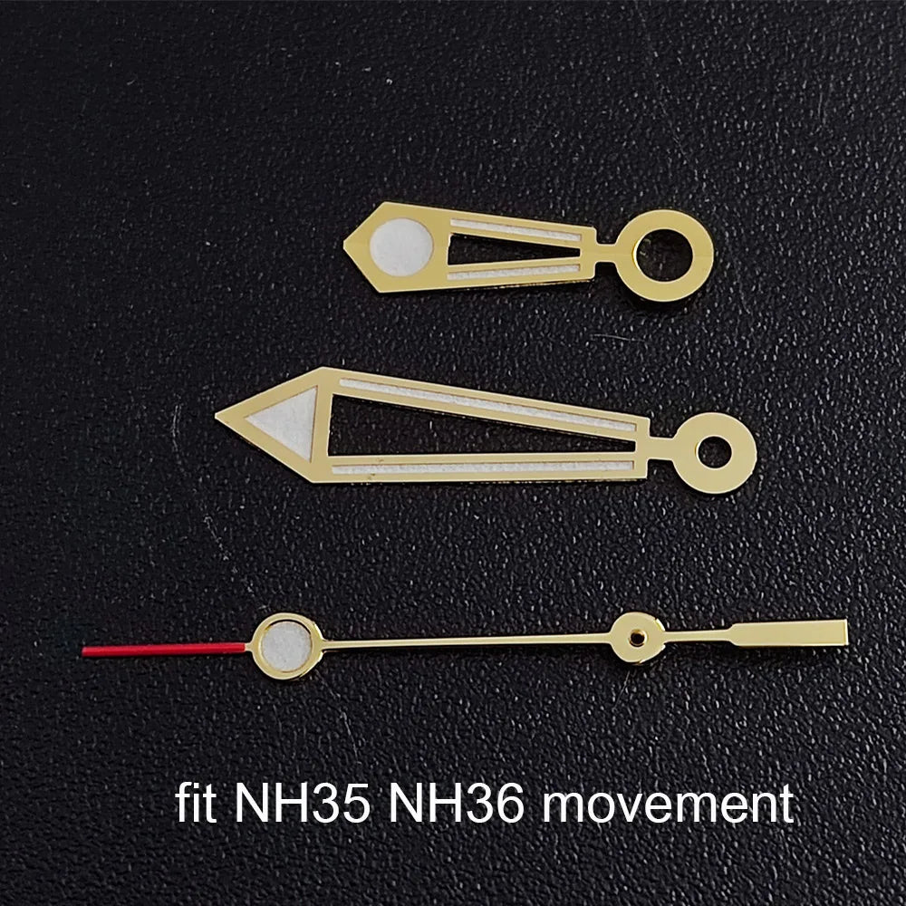 Luminous watch hands for NH35, NH36, ETA 2836, 2824 & Miyota 8205, 8215 movements