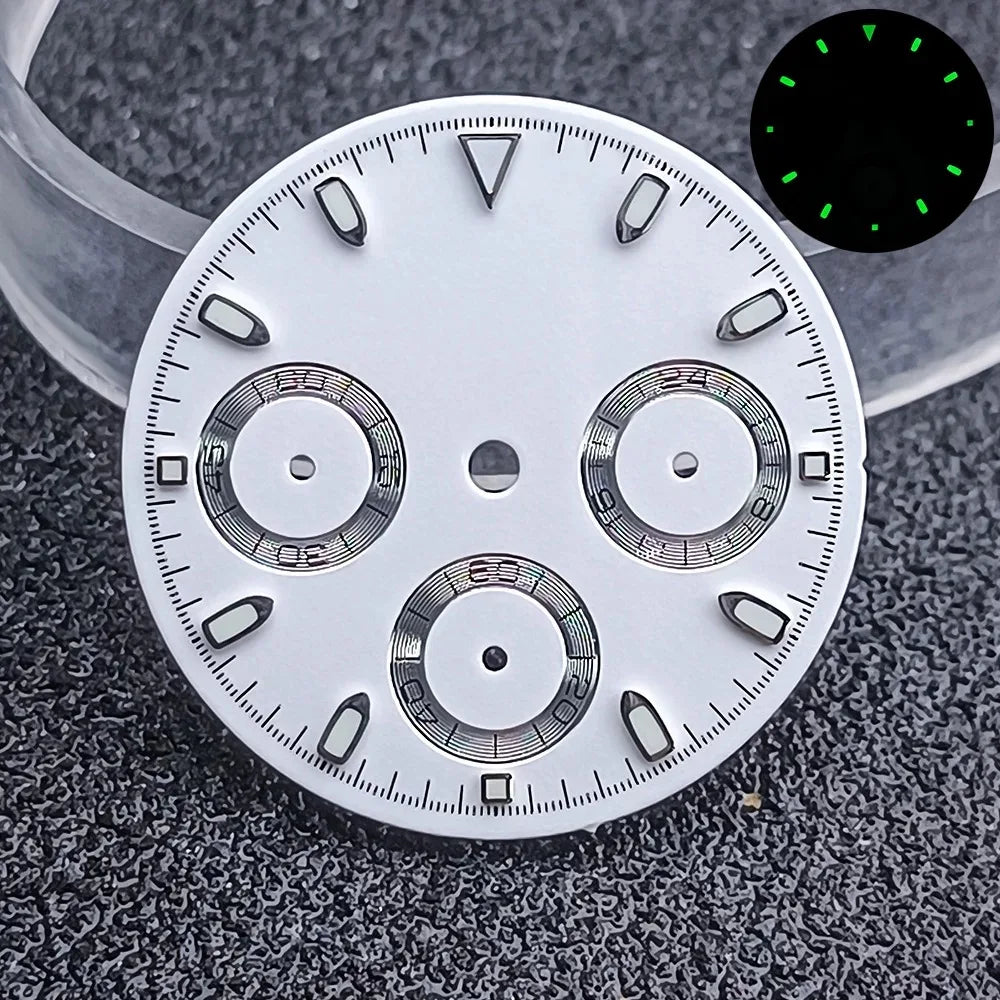 29.5mm C3 Green Luminous Timer Multicolor Watch Dial Suitable For VK63 Movement