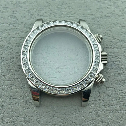 40mm Diamond Bezel Aurora Dial 316l Steel Sapphire Glass Case Suitable For VK63