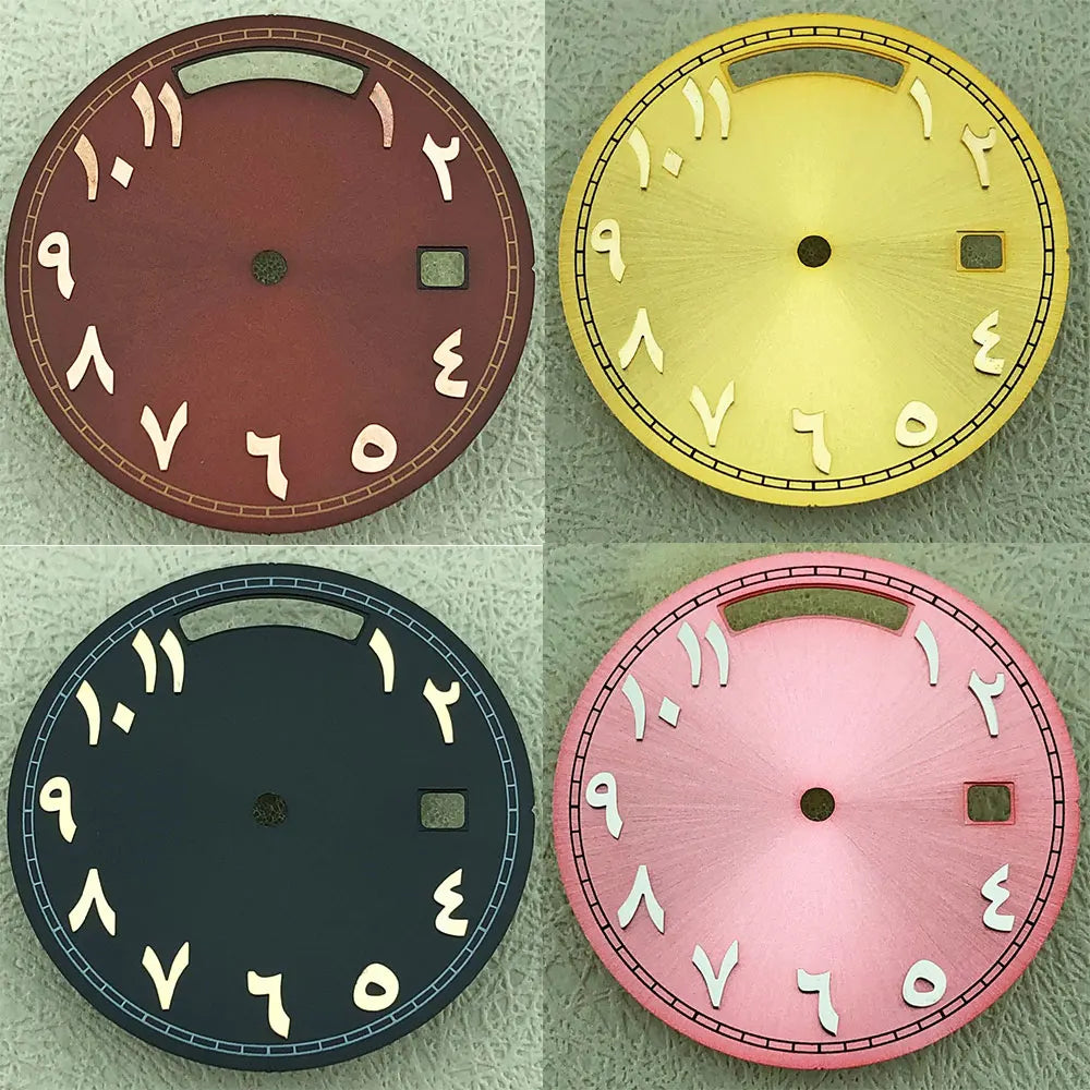 Modified 31mm Arabic Dual Calendar Watch Dial Suitable For 8285 Movement