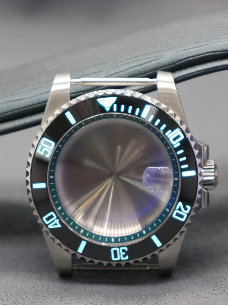 Diver 40mm Watch Case Sapphire For Nh34 Nh35 Nh36 Luminous SUB Ceramic Bezel
