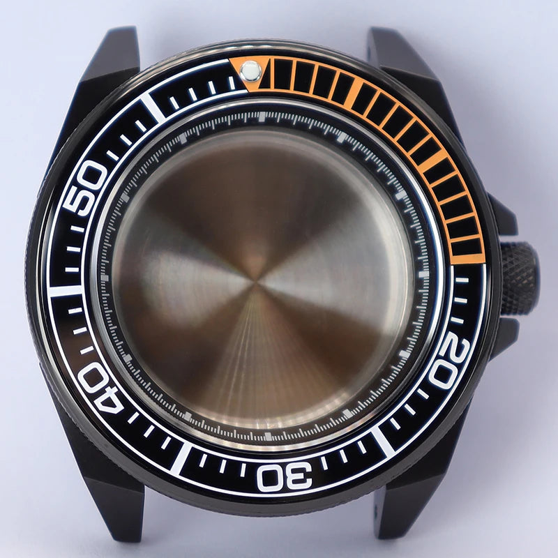 43.8mm Modified Samurai Diving Watch Case Sapphire Glass For NH35 NH36 NH38 4R36