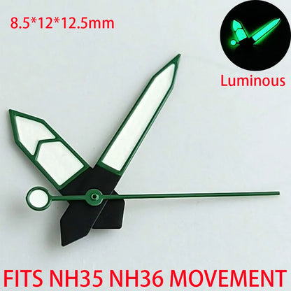 Watch Accessories Pointer NH 35 NH36 Hands Green/Blue Super Luminous Suitable For NH 35 NH36 Movement