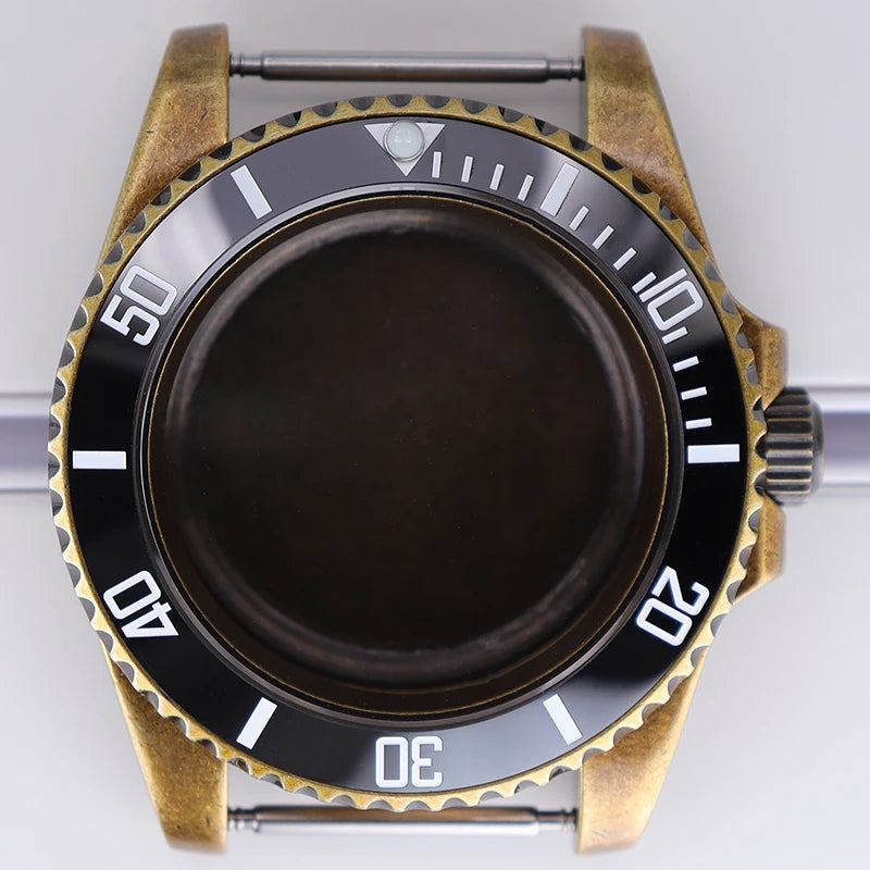 40mm Bronze SUB Watch Case Bezel For NH35/36 GMT NH34/38 4R36 Sapphire Crystal