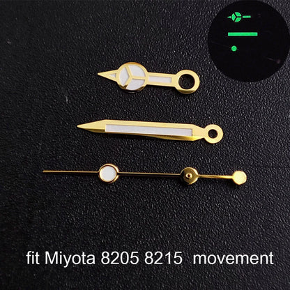 Green luminous watch hands compatible with NH35 NH36 ETA 2836 2824 Miyota 8205 8215 movements.