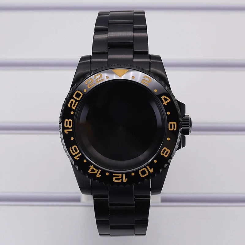 40mm Watch Case PVD Strap Sapphire For NH35 NH36 NH34 ETA 2824 8215 GMT SUB