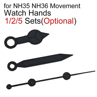 Black Watch Hands for NH35 NH36 4R 7S Movement 3Pins Weak Green Lunminouss