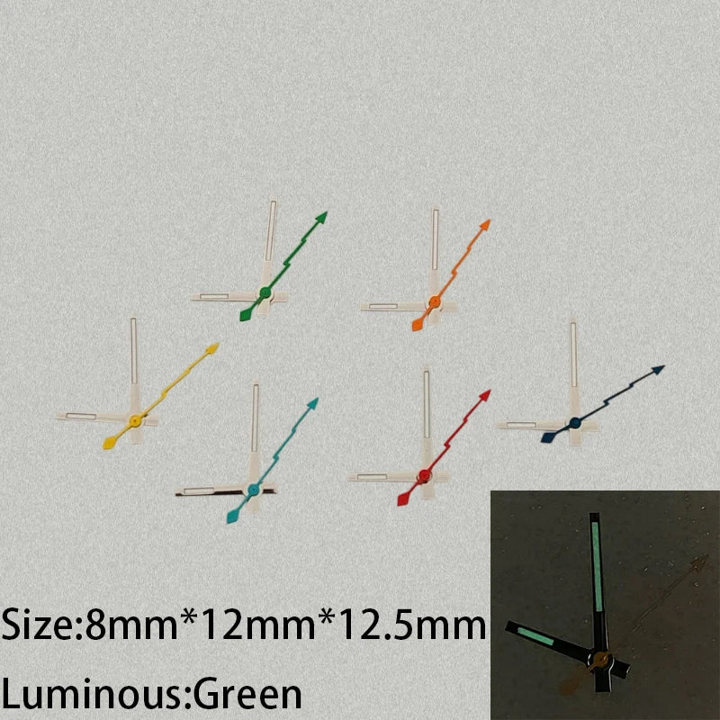 Modified Green Luminous Date-Lighting Watch Hands for NH35/NH36/4R/7S Movement