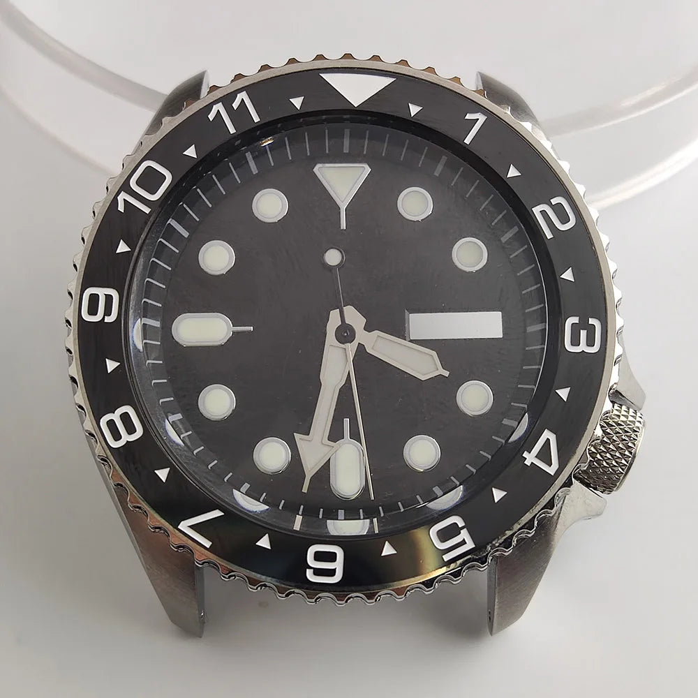 Plane Sapphire Glass Ceramic Bezel Stainless Steel Watch Case Fit NH 35 NH36 Movement High End Waterproof Watch Case