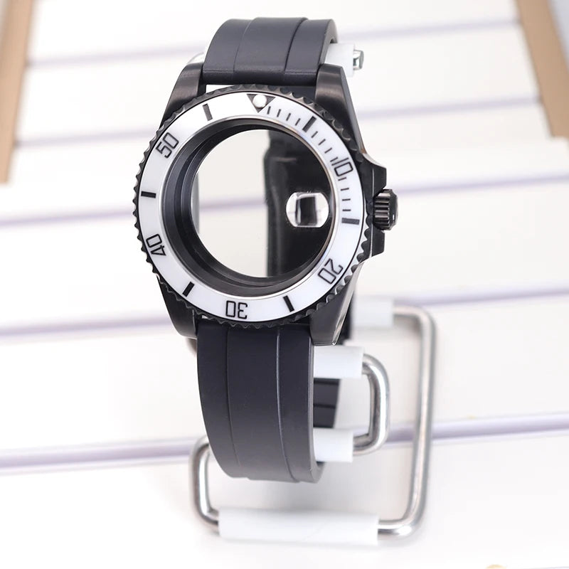 40mm SUB Diving Watch Case Strap For NH35 NH36 NH34 8215 Eta 2824 28.5mm Dial