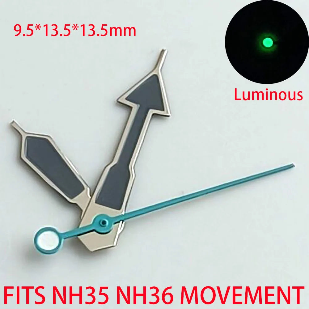 Watch Accessories Pointer NH 35 NH36 Hands Green/Blue Super Luminous Suitable For NH 35 NH36 Movement
