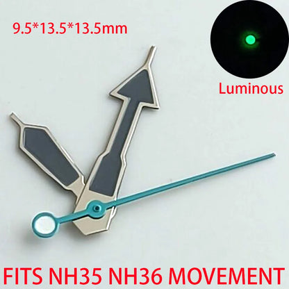 Watch Accessories Pointer NH 35 NH36 Hands Green/Blue Super Luminous Suitable For NH 35 NH36 Movement