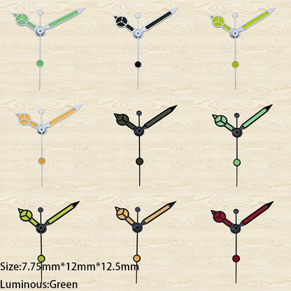 Modified Green Luminous ColorfulCusp Watch Hands for NH35/NH36/4R/7S Movement