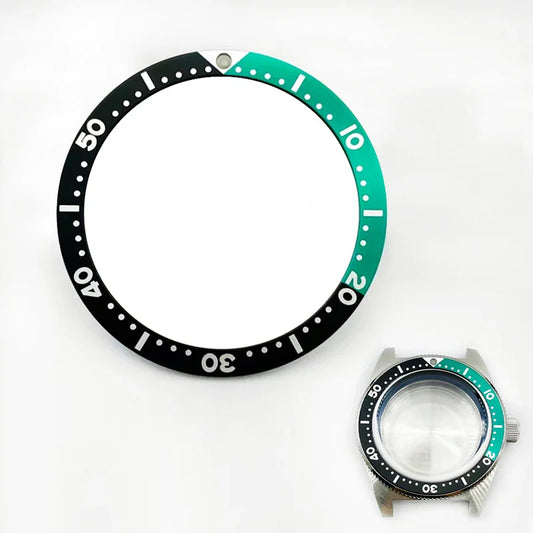 38mm Green Black Flat Aluminum Watch Bezel Insert with C3 Lume for SKX007 SKX009