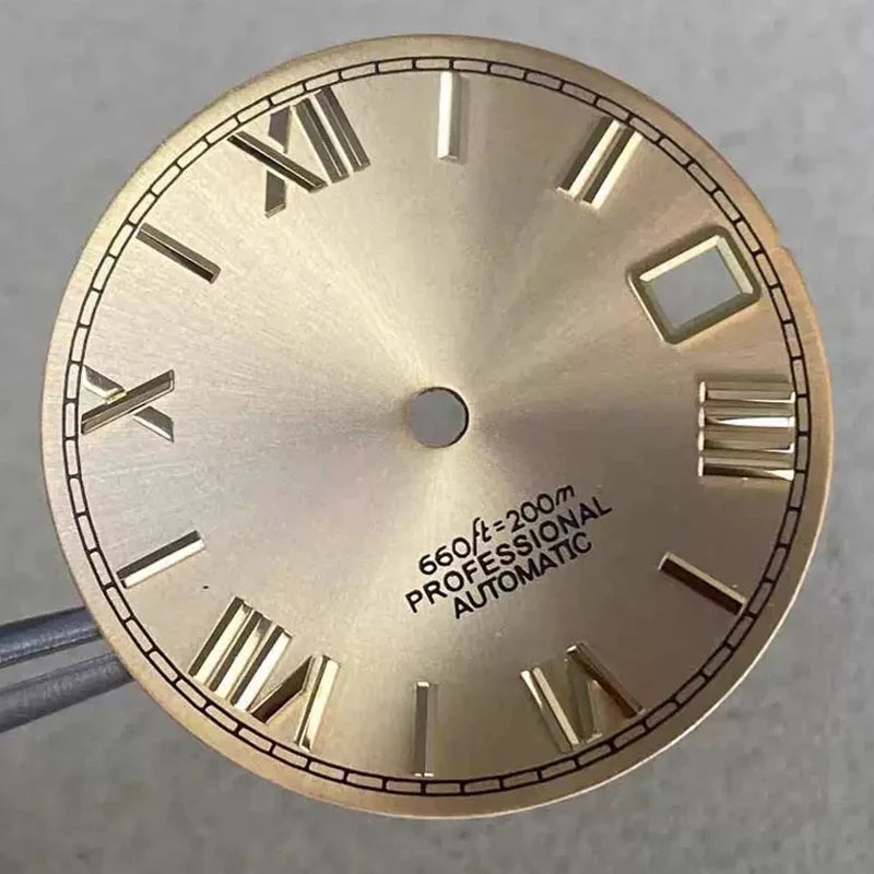 28.5mm NH35 Dial S Logo Dial Roman Numerals Dial For NH35/NH36 Vertical Lines