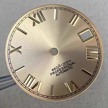 28.5mm NH35 Dial S Logo Dial Roman Numerals Dial For NH35/NH36 Vertical Lines