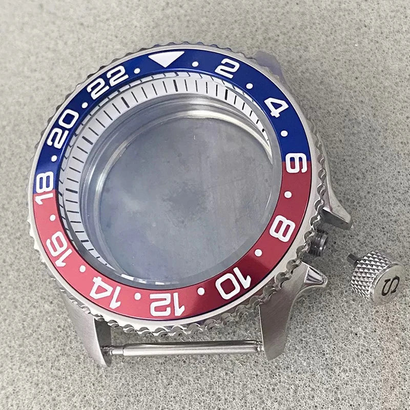 316L Steel 41.5mm 3.8 SKX007 SUB GMT 1-11 Bezel+Ring Watch Case Fit NH35/NH36