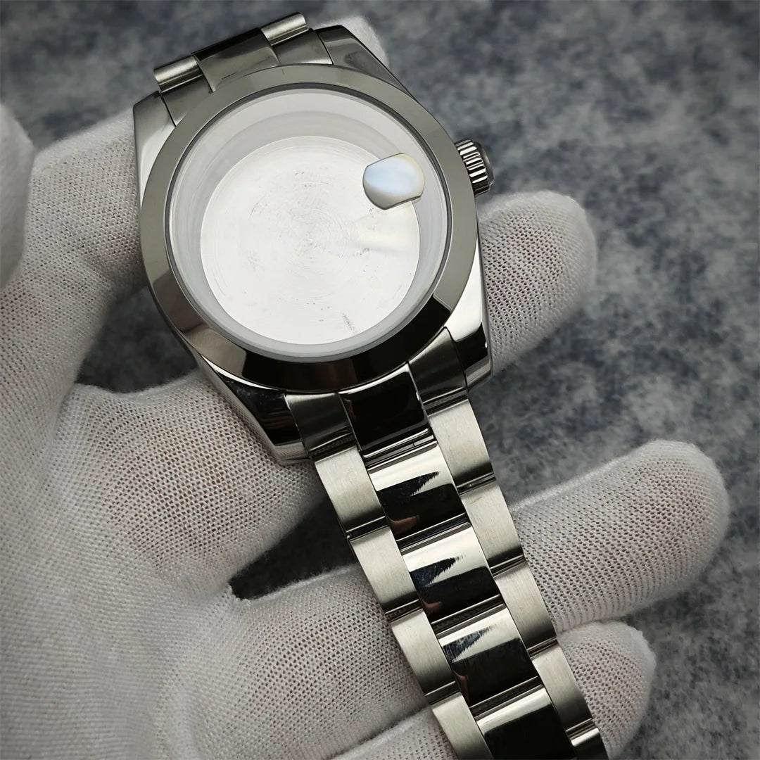 39mm Stainless Steel Watch Case Strap Set with Sapphire Crystal for NH35/ NH36