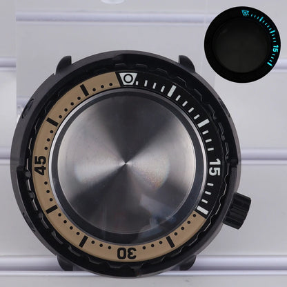 47mm Diver Watch Case Luminous Bezel For NH35 NH36 NH34 NH38 4R36 Tuna Can Mod