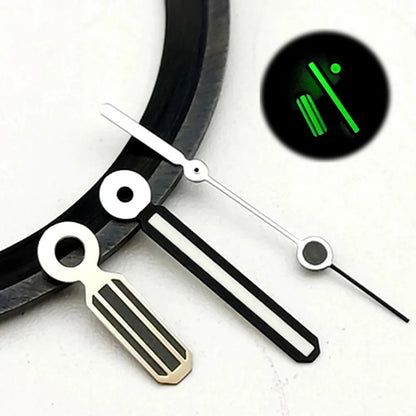 Black Orange Watch Hands With Green Luminous for NH35 NH36 Movement