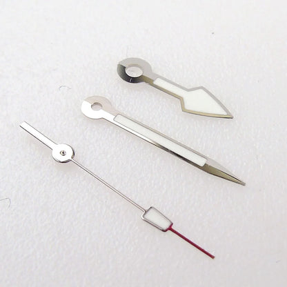 Sword-style silver luminous watch hands for NH35 NH36 7s26 7s36 movements, ideal for diver watches.