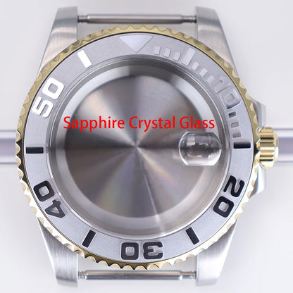 40mm Watch Case Sapphire Glass For NH35 NH36 34 8215 2824 PT5000 Fit 28.5mm Dial
