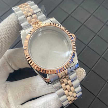 PVD 36mm Rose Gold Watch Case with Sapphire Crystal for NH35/NH36/4R Movement