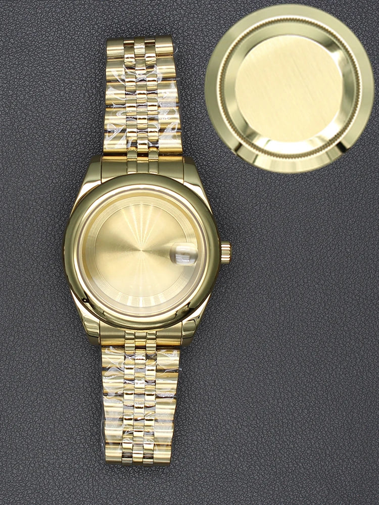 36/40mm Watch Case Sapphire Crystal For Nh35 NH36 Miyota 8215 28.5mm Dial Oyster