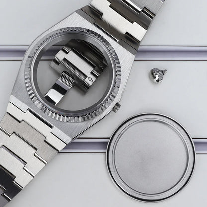 40mm Fluted Bezel Watch Case Sapphire For PRX Super Player Mod NH35 NH36 NH34/38