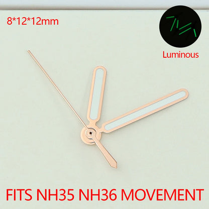 Watch Hands C3 Green Luminous For NH35 NH36 4R36 Movement Nautilus Pointers