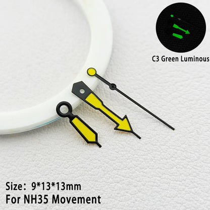 Watch Hands C3 Green Luminous Multi Color Suitable For NH34 NH35 Movement