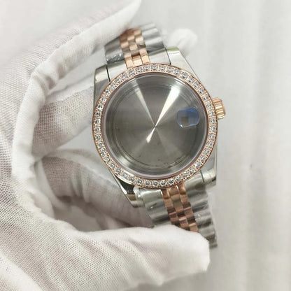 36mm/39mm Watch Case + Strap Sapphire Glass Case for NH35 NH36 4R 7S