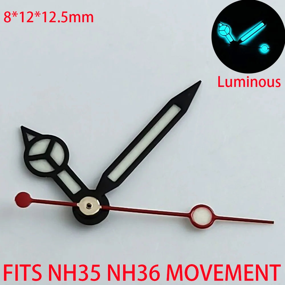Watch Hands Blue Green Luminous Hands Fit NH 35 NH36 ETA 2836 2824 Miyota 8205 8215 Movement