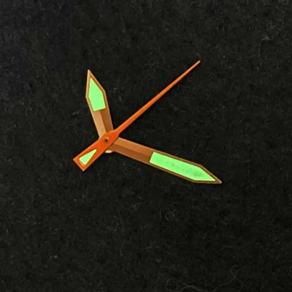 Modified Green Luminous Rose Gold Orange Seconds Watch Hands for NH35/NH36/4R36