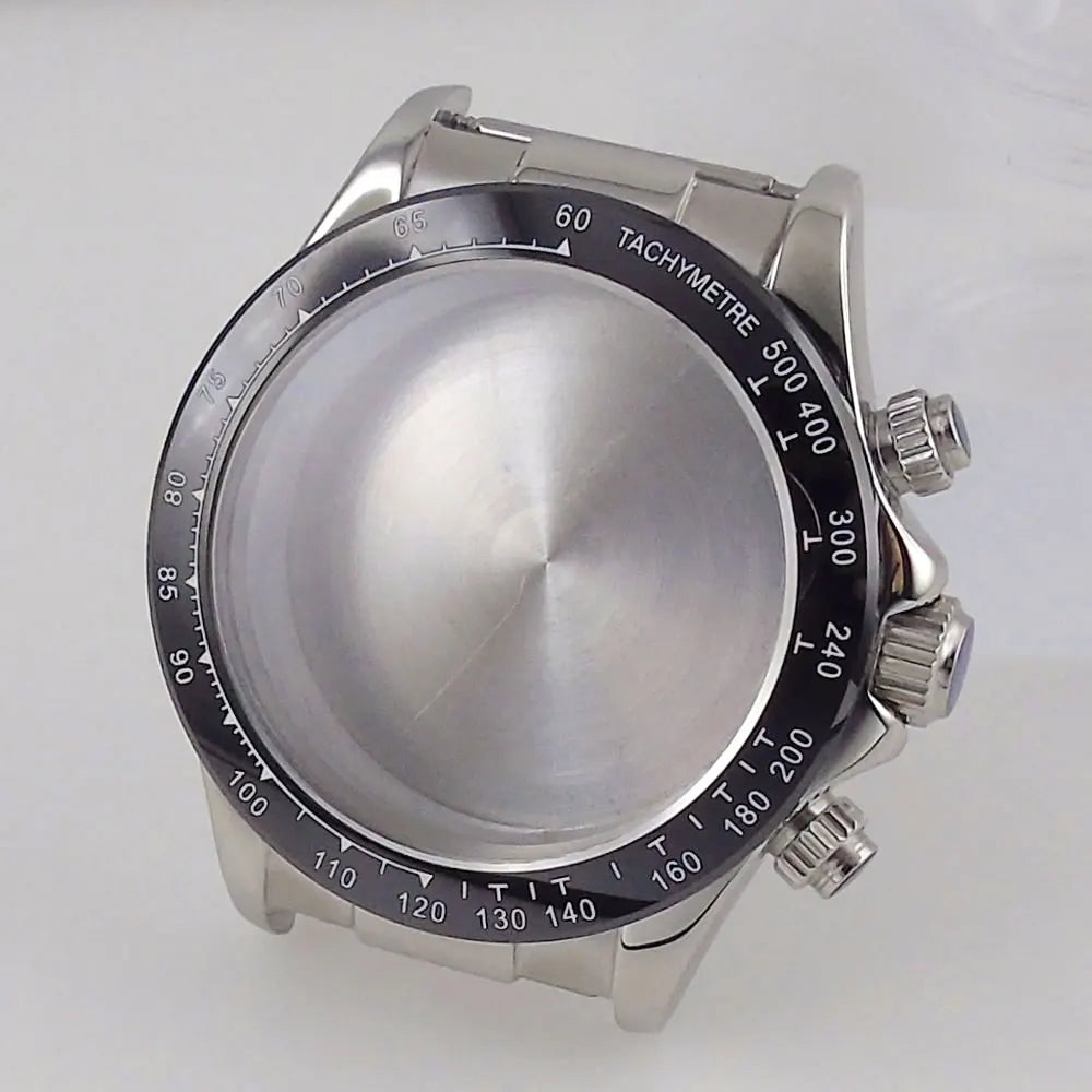 39mm Steel Case+Dial+movt+band with Sapphire Glass Set for VK63 VK64 Movement