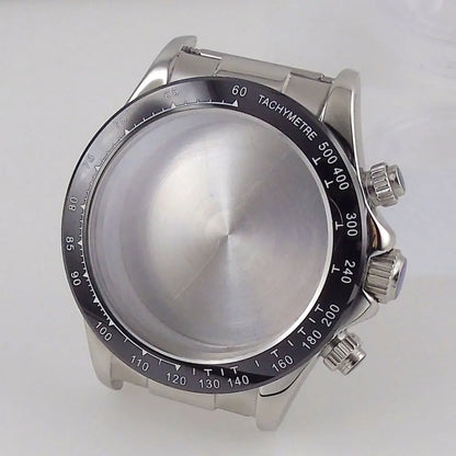 39mm Steel Case+Dial+movt+band with Sapphire Glass Set for VK63 VK64 Movement