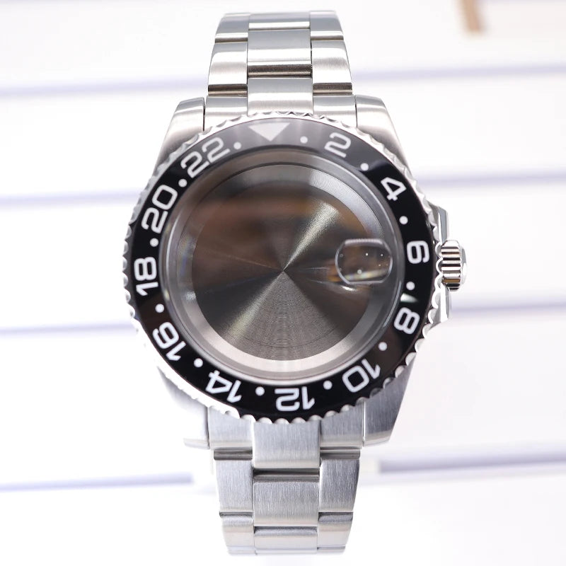Silver 40mm Diver Case Sapphire  For NH35 NH36 NH34 NH38 Miyota 8215 Eta 2824